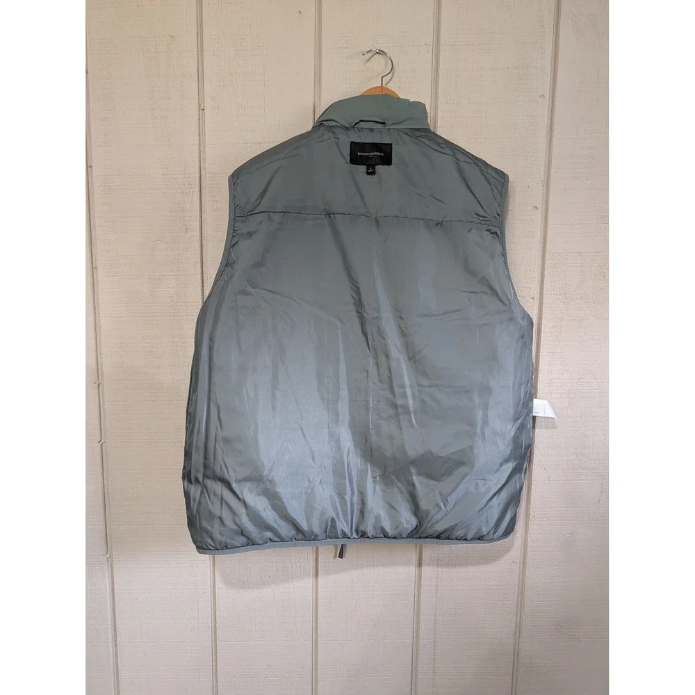 Banana Republic Mens Performance Vest Green Clay Quilted Full‎ Zip Puffer Large